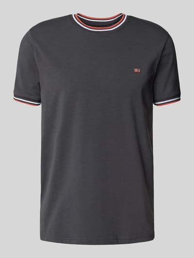 Christian Berg Men T-shirt met ribboorden Antraciet - 2