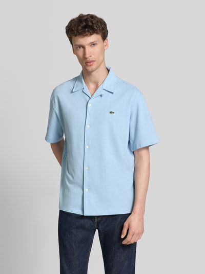 Lacoste Relaxed Fit Freizeithemd aus reiner Baumwolle Hellblau 4