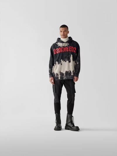 Dsquared2 Oversized Hoodie im Destroyed-Look Black 1
