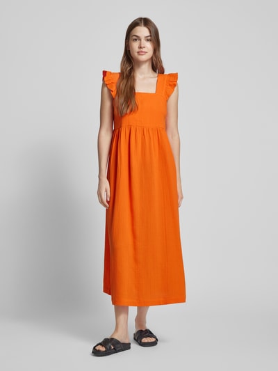 YAS Midi-jurk met structuurmotief, model 'VIMOLA' Oranje - 4