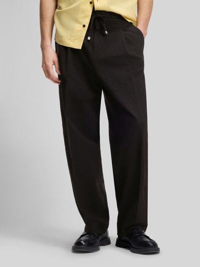 HUGO Regular Fit Bundfaltenhose aus Baumwoll-Mix Modell 'TARI262X' Black 4