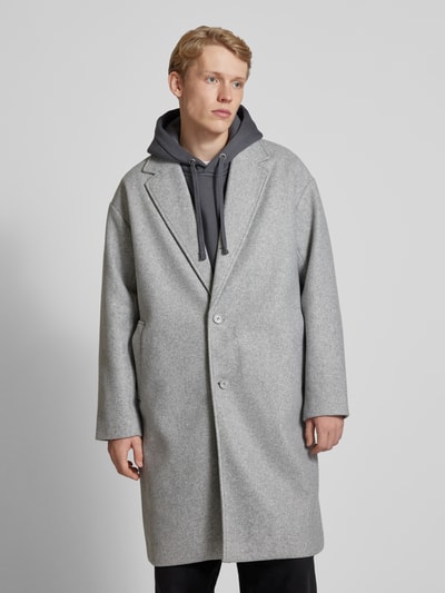 Only & Sons Oversized lange jas met reverskraag, model 'WORF' Lichtgrijs gemêleerd - 4