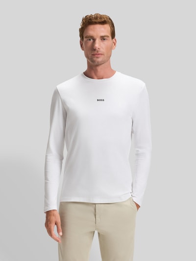 BOSS Orange Regular Fit Langarmshirt aus Baumwoll-Mix Modell 'TCHARK' Weiss 4