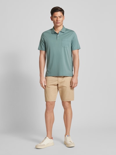 MAERZ Muenchen Regular fit poloshirt met borstzak Jeansblauw - 1