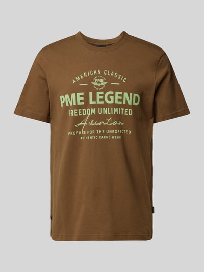 PME Legend T-Shirt mit Label-Print Oliv 2