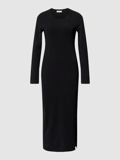 Marc O'Polo Midikleid mit geripptem Rundhalsausschnitt Black 2