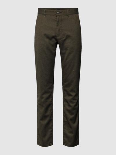 BOSS Orange Slim Fit Chino mit Allover-Muster Oliv 1