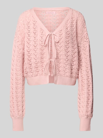 Guess Strickjacke mit Schnürverschluss Rosa 1