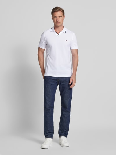 Christian Berg Men Regular Fit Poloshirt mit Logo-Stitching und Polokragen Weiss 1