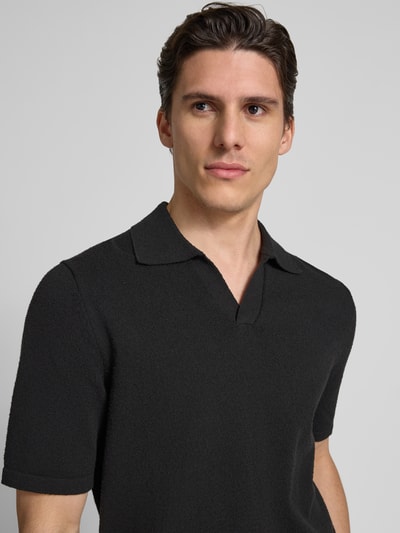 JAKE*S STUDIO MEN Poloshirt met structuurpatroon Zwart - 3