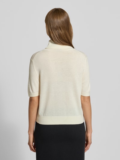 Stefanel Strickshirt aus Wolle mit Rollkragen Offwhite 5
