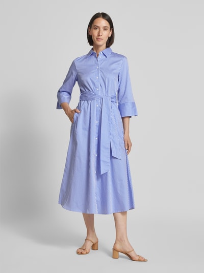 Christian Berg Woman Hemdblusenkleid mit Bindegürtel und Knopfleiste Bleu 4