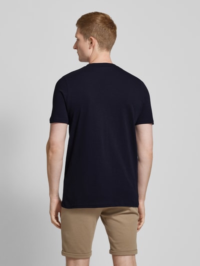 Fynch-Hatton T-Shirt mit Label-Stitching Marine 5