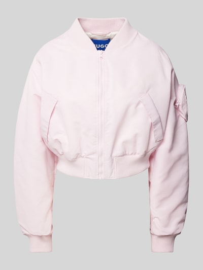 Hugo Blue Cropped Bomberjacke mit Reißverschluss Modell 'Foraia' Rosa 1