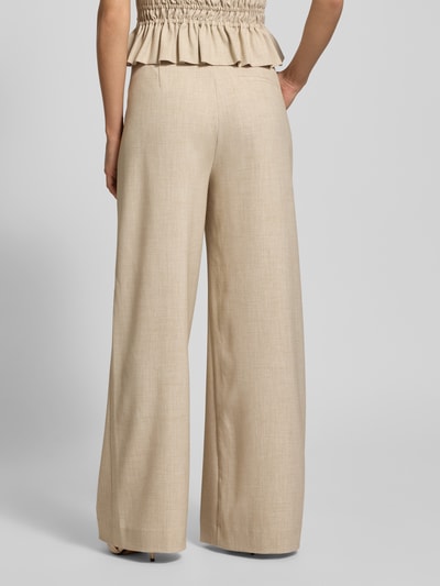 Gestuz Wide leg stoffen broek met bandplooien Beige - 5