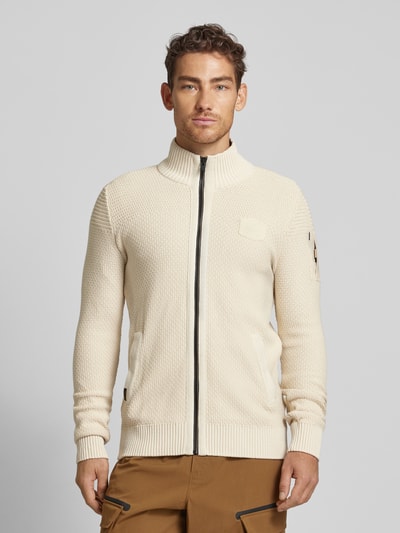 PME Legend Cardigan mit Stehkragen Offwhite 4