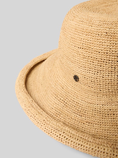 Loevenich Kapelusz słomiany z detalem z logo Beżowy 2