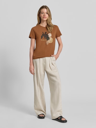 Soyaconcept T-Shirt mit Motiv-Print Modell 'RINA' Mittelbraun 1