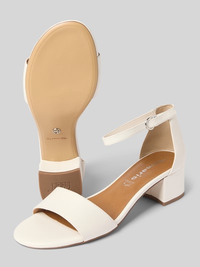 Tamaris Sandały skórzane na słupku Biały 4