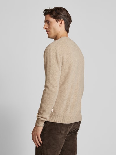 Casual Friday Slim fit gebreid jack met knoopsluiting, model 'Karl' Camel gemêleerd - 5