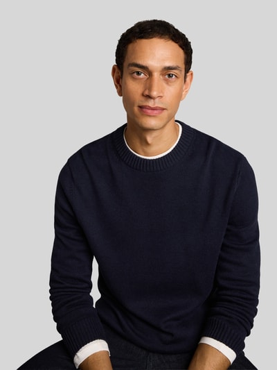 Tom Tailor Regular Fit Pullover aus reiner Baumwolle Dunkelblau 3