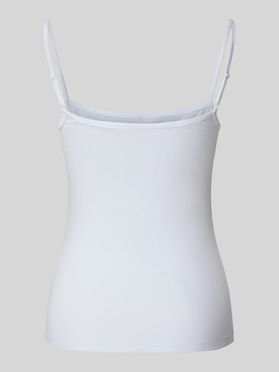Frauenmodel trägt Regular Fit Unterhemd aus Baumwoll-Mix im 2er-Pack von Tommy Hilfiger, Optik: Unifarben, Ganzkörperansicht Rückansicht.