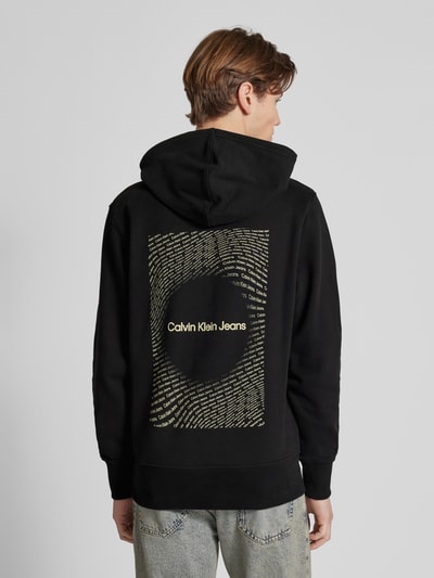Calvin Klein Jeans Hoodie met labelprint, model 'SQUARE FREQUENCY' Zwart - 5