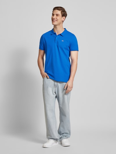 Tommy Jeans Slim Fit Poloshirt mit Logo-Stitching Royal 1