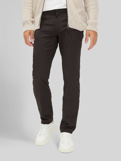 Brax Regular Fit Chino aus Baumwoll-Mix mit Viskose-Anteil Modell 'Wool Look Flex' Mittelbraun 4