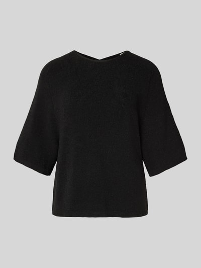 ICHI Sweter z dzianiny z rękawem o dł. 3/4 model ‘CODY’ Czarny 2