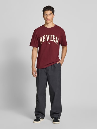 REVIEW T-shirt z nadrukiem z logo Rdzawoczerwony 1