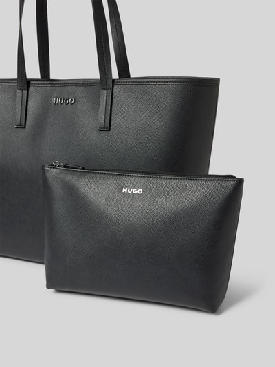 HUGO Shopper mit Label-Applikation Modell 'CHRIS' Black 3