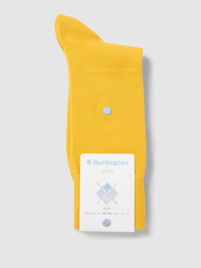 Burlington Socken mit elastischem Rippenbündchen Modell 'Lord' Dunkelgelb 3