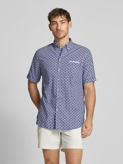 Christian Berg Men Regular Fit Freizeithemd mit Button-Down-Kragen Marine 4