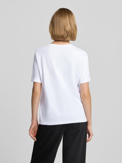 monari T-Shirt mit Motiv-Print und Ziersteinbesatz Ecru 5