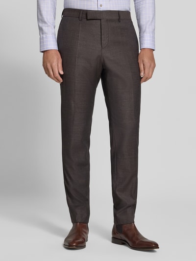 BOSS Spodnie garniturowe o kroju slim fit z mieszanka żywej wełny model 'H-Genius-MM-264' Rdzawoczerwony 4
