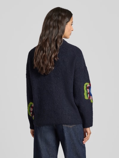 Essentiel Antwerp Loose fit pullover met wol Marineblauw - 5