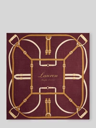 Lauren Ralph Lauren Tuch mit Logo-Schriftzug aus Wolle Seide Bordeaux 3