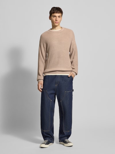 Jack & Jones Strickpullover mit Rundhalsausschnitt Modell 'KAITO' Offwhite 1