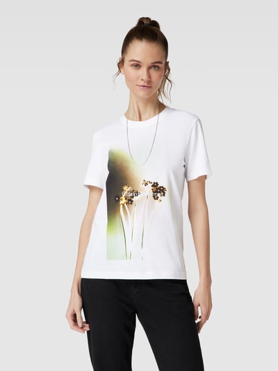 Calvin Klein Jeans T Shirt Mit Motiv Und Label Print Modell Floral Photoprint Weiss Online 4482