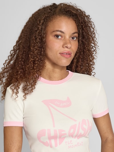 OH APRIL T-shirt met labelprint Offwhite - 3