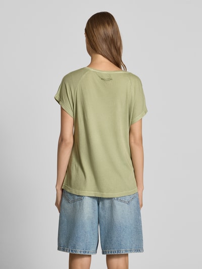 Marc O'Polo Relaxed fit T-shirt van een mix van katoen en viscose Lindegroen - 5