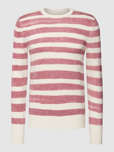 Tom Tailor Gebreide pullover met streepmotief, model 'printed stripe knitter' Rosé - 2