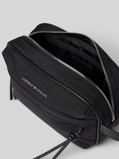 Emporio Armani Kulturtasche mit Logo-Muster und Label-Applikation Black 4