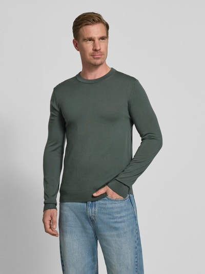 SELECTED HOMME Regular fit pullover van zuivere merinowol, model 'TRAY' Donkergroen - 4