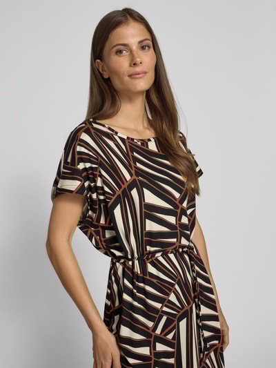 Soyaconcept Knielange jurk met strikceintuur, model 'FELICITY' Zwart - 3