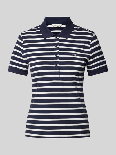 Gant Slim Fit Poloshirt mit Streifenmuster Marine 2