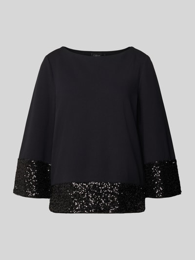 s.Oliver BLACK LABEL Loose Fit 3/4-Shirt mit Pailletten Black 2