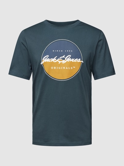 Jack & Jones T-Shirt mit Label-Print Modell 'JORWAYNE' Dunkelgruen 2