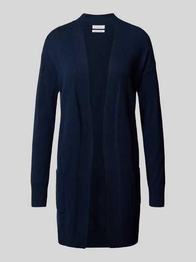 Christian Berg Woman Gebreide lange jas van kasjmier met opgestikte zakken Donkerblauw - 2